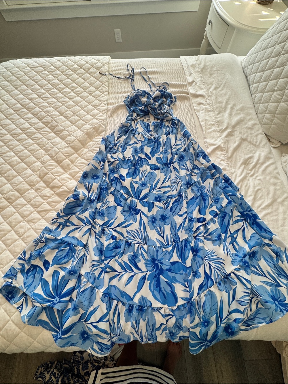 Petal & Pup Blue and White Floral Maxi Dress